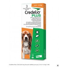 Credelio Plus 225/8,44 mg žuvacie tablety pre psy (>5,5-11 kg) 3 tbl.